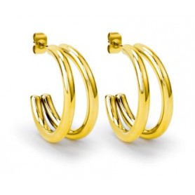 BC LABS PENDIENTES DOUBLE GOLD RING