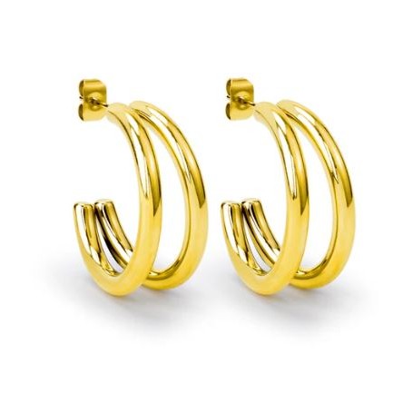 BC LABS PENDIENTES DOUBLE GOLD RING