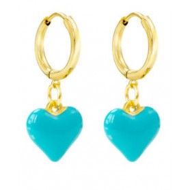 BC LABS PENDIENTES HANGING HEART BLUE