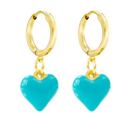 BC LABS PENDIENTES HANGING HEART BLUE